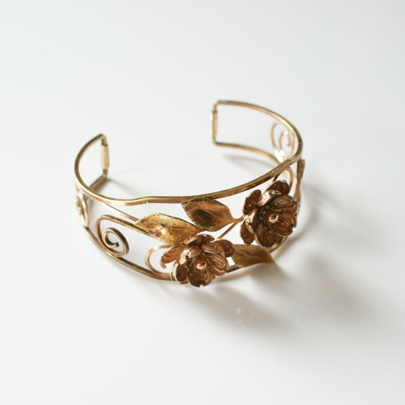 KREMENTZクレメンツ 薔薇ローズ バングル ブレスレット / ヴィンテージ