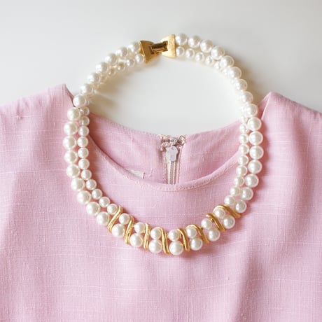 NAPIERネイピア パール 2連 ネックレス デッドストック 未使用品/ ヴィンテージアクセサリー・コスチュームジュエリー