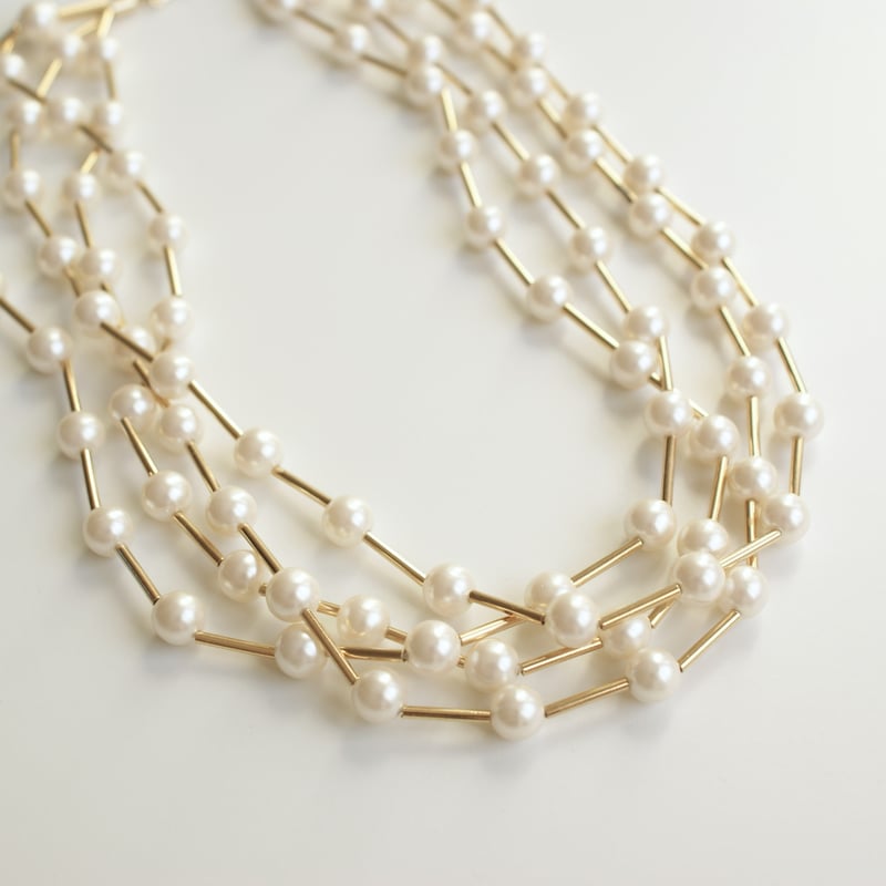 アメリカ買付】AVONエイボン 4連 パールネックレス/ ヴィンテージ