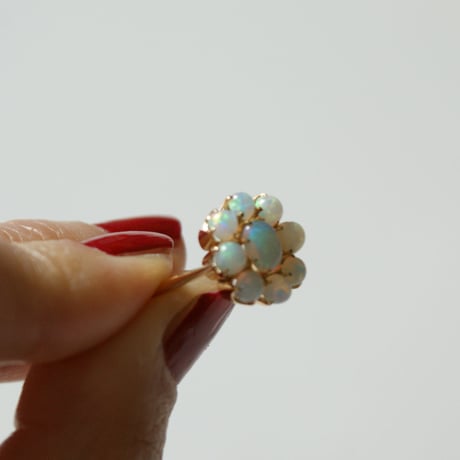 K18YG  オパール フラワー リング指輪 / ヴィンテージジュエリー・アクセサリー