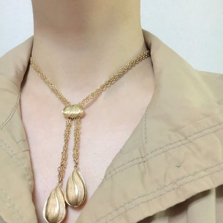 TRIFARIクラウントリファリ ドロップ チェーン ラリエット ネックレス / ヴィンテージアクセサリーコスチュームジュエリー