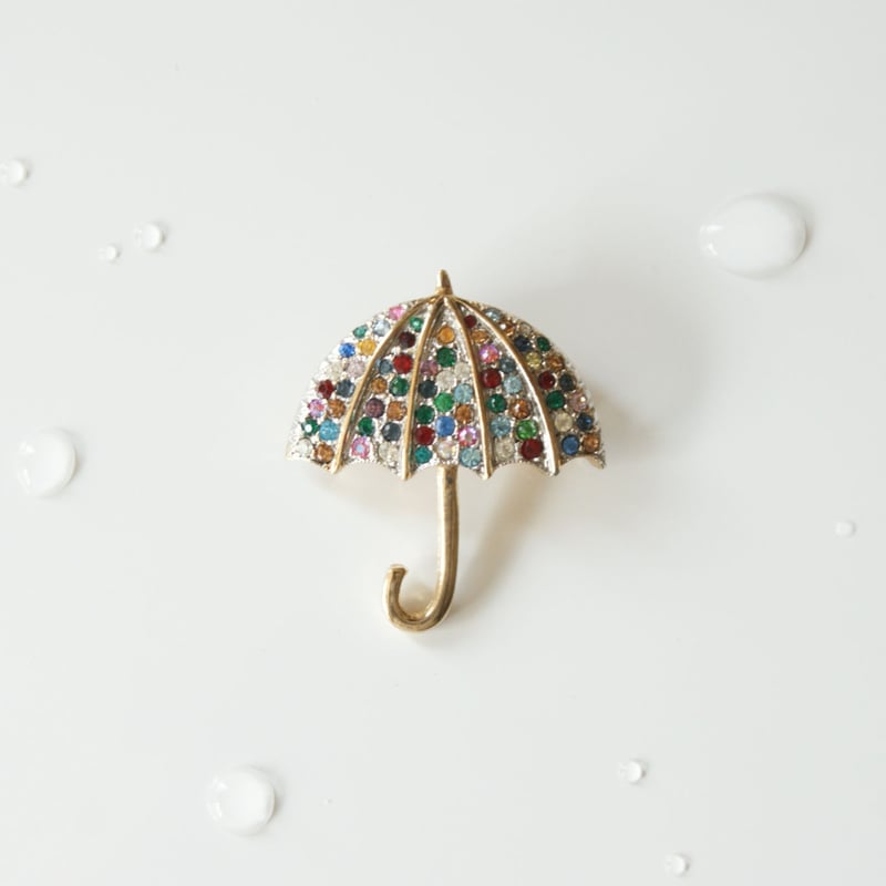 アンブレラ傘ブローチ/ ヴィンテージ・コスチュームジュエリー