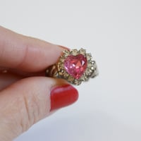 イギリス買付 ピンク ハート 指輪リング/ ヴィンテージジュエリー・アクセサリー