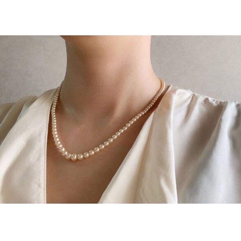 MARVELLA マーベラ グラデーション ガラスパール ネックレス 