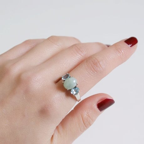 AVONエイボン SLV925 ジェイド ブルートパーズ シルバーリング指輪 / ヴィンテージジュエリー・アクセサリー