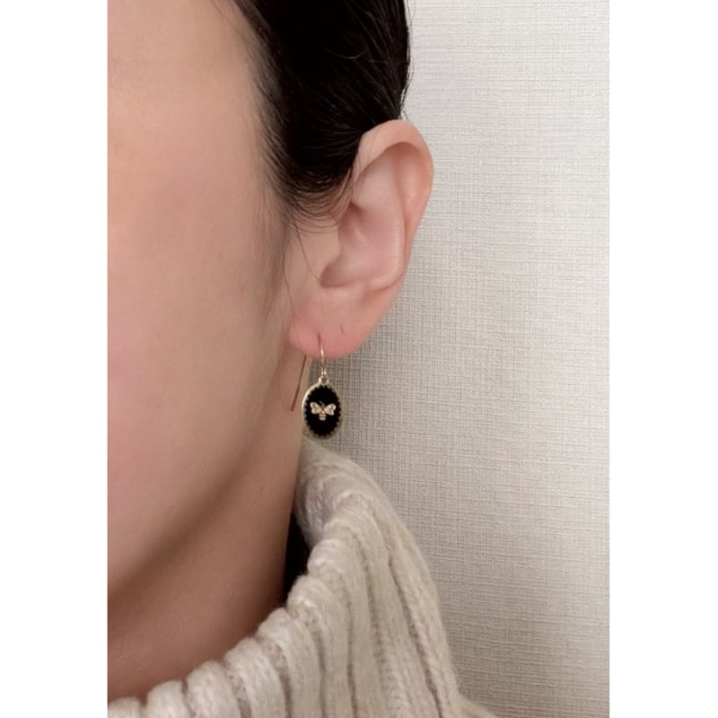 フランス買付】蜂 ミニ ピアス/ ヴィンテージ・コスチュームジュエリー