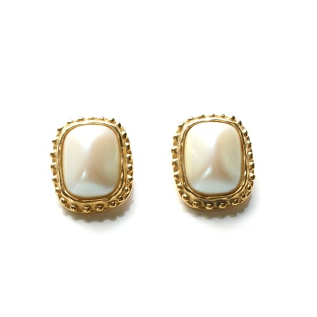 GIVENCHYジバンシィ スクエア パール イヤリング/ ヴィンテージアクセサリー