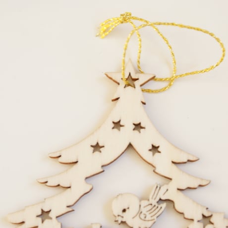 ヨーロッパ買付 木製 ウッド 透かし クリスマス オーナメント/ ヴィンテージ雑貨