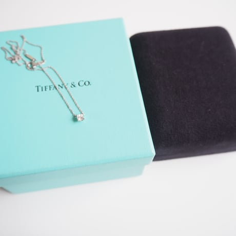 Special price【スペシャル プライス】TIFFANY＆CO. ティファニー PT950 0.28ct プリンセスカット ソリティア ダイヤモンド 一粒ネックレス