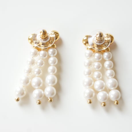 NAPIERネイピア 蝶 バタフライ ピンク ラインストーン パール ピアス / ヴィンテージアクセサリー