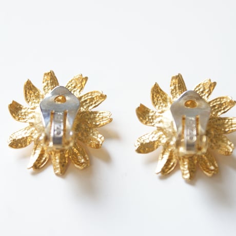 KENZOケンゾー ガーベラ フラワー パール イヤリング / ヴィンテージアクセサリー