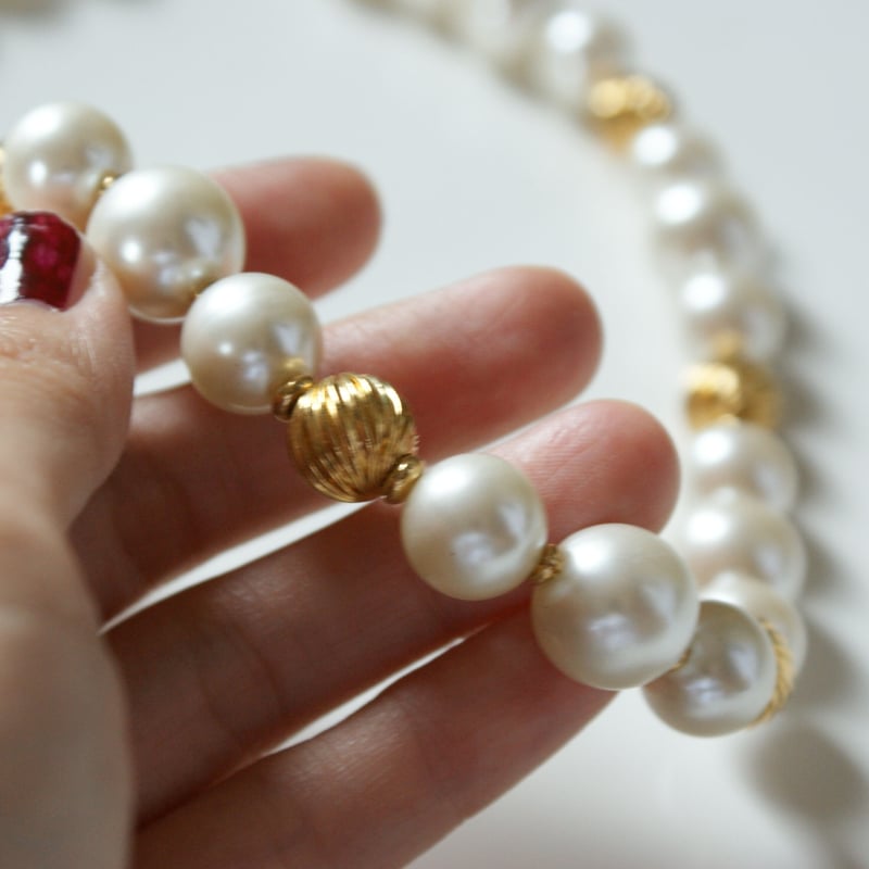 NAPIERネイピア パール ゴールド ネックレス/ ヴィンテージ