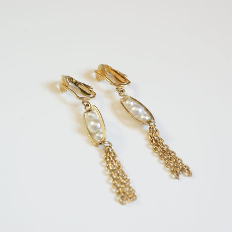 アメリカ買付 パール チェーン イヤリング/ ヴィンテージアクセサリー