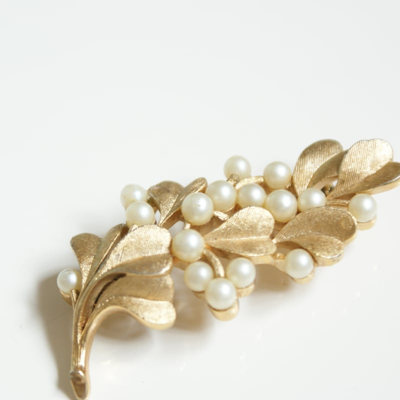 TRIFARIトリファリ ハートリーフ パール ブローチ / ヴィンテージ  
