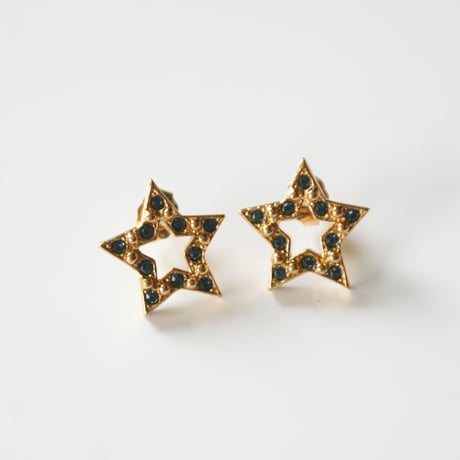 Special price【スペシャル プライス】AVONエイボン サファイア ブルー ラインストーン 星 スター ピアス / ヴィンテージジュエリー・アクセサリー