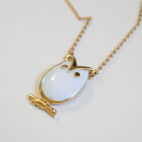TRIFARI  トリファリ ホワイト エナメル ネックレス/ ヴィンテージアクセサリー