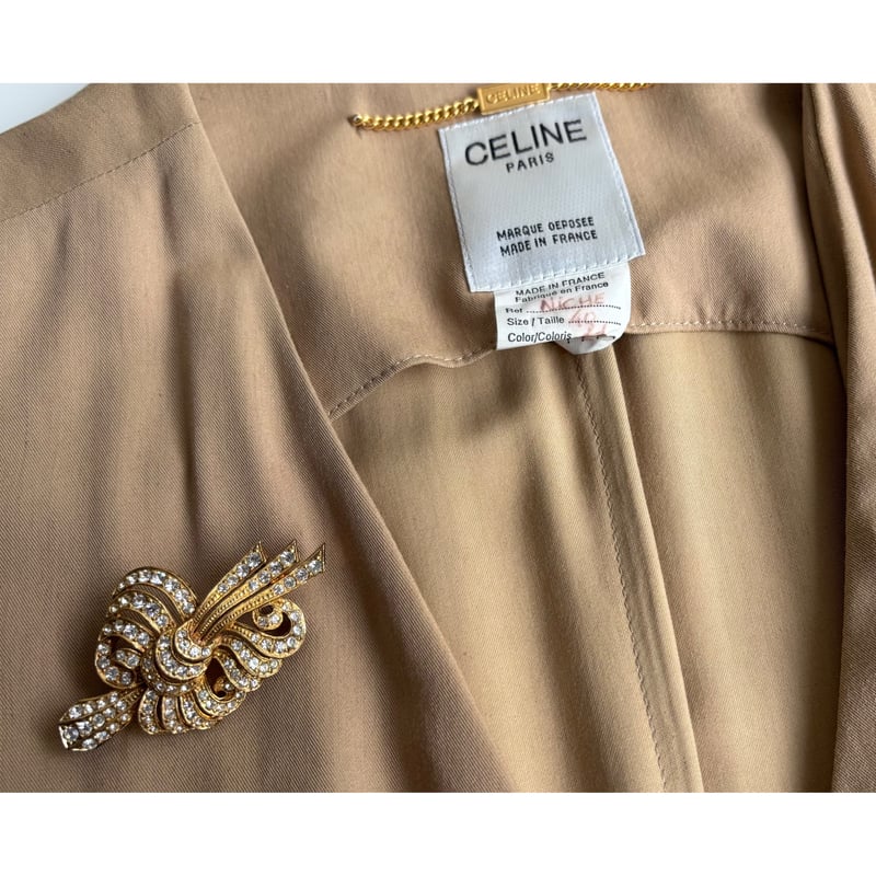 イギリス買付】MIRACLE アールデコ ラインストーン リボン ブローチ