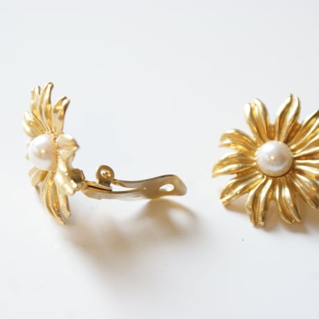 KENZOケンゾー ガーベラ フラワー パール イヤリング / ヴィンテージアクセサリー