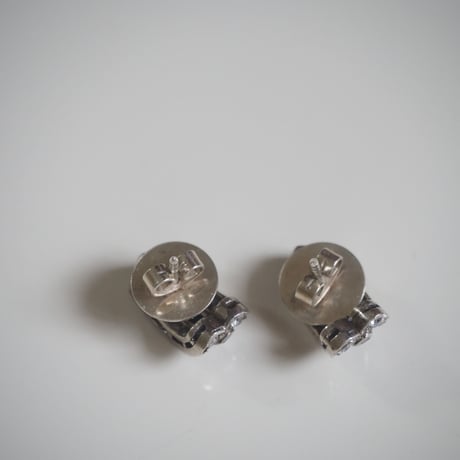 サファイアブルーガラス ペースト ピアス / アンティークジュエリー・アクセサリー