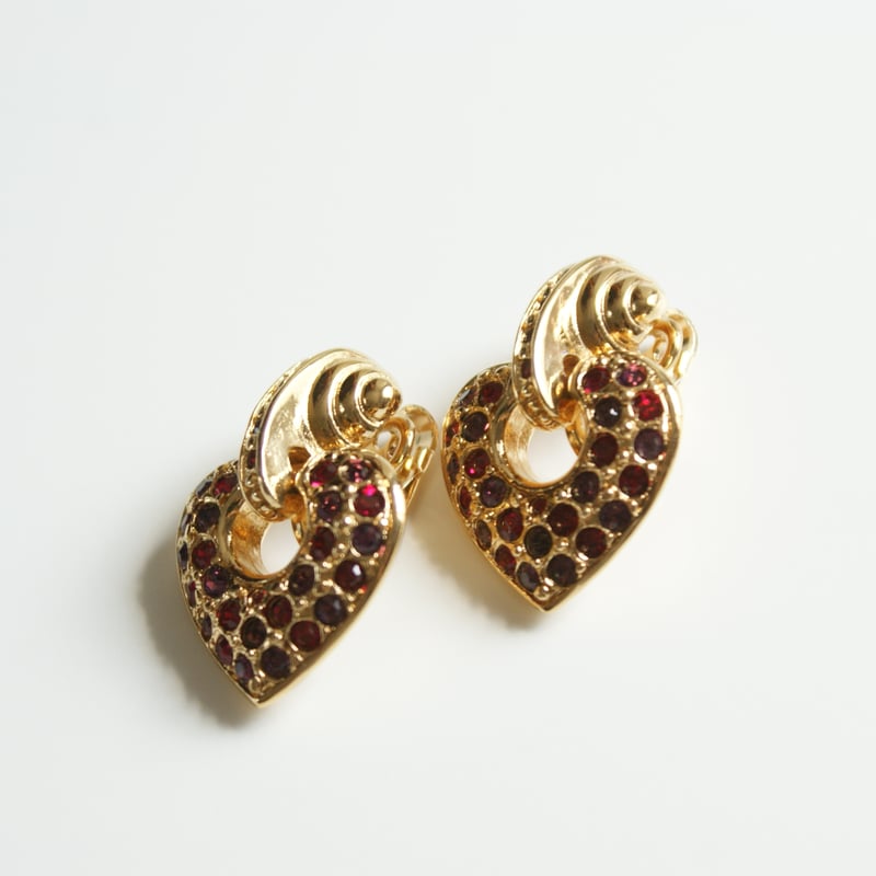 NINA RICCI ニナ・リッチ レッド パープルラインストーン ハート