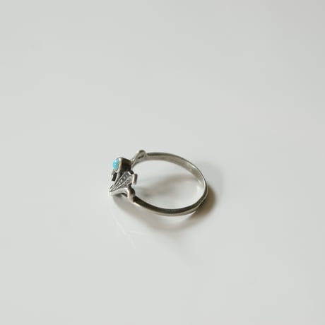 【ロシア買付】シルバー925 ユリ ターコイズ リング指輪 / ヴィンテージジュエリー・アクセサリー