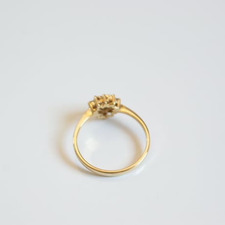 K18YG  ハート サファイア ダイヤモンド リング指輪 / ヴィンテージジュエリー・アクセサリー