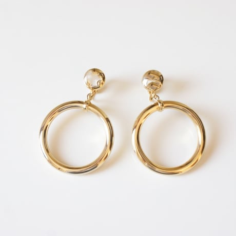 ゴールド フープ イヤリング / ヴィンテージアクセサリー