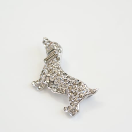 【フランス買付】Special price【スペシャルプライス】  アール・デコ ラインストーン ミニチュアダックス /アンティークジュエリー