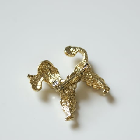 GERRY'S オレンジ エナメル プードル犬 ブローチ / ヴィンテージアクセサリー