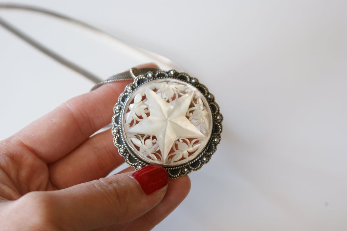 ブローチ ヴィンテージベツレヘムパール 五芒星ブローチ⑤ せかほし