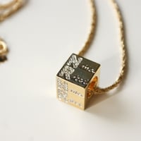 NINA RICCIニナリッチ スクエアキューブ ラインストーン ネックレス / ヴィンテージアクセサリー