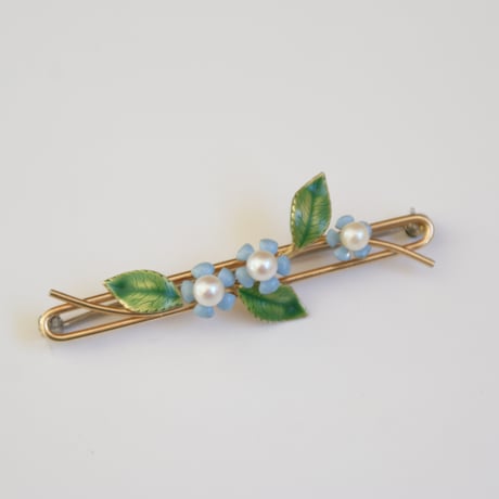 KREMENTZクレメンツ 14KTゴールドフィルド 真珠 Forget me not 勿忘草  ブローチ/ ヴィンテージジュエリー ・アクセサリー