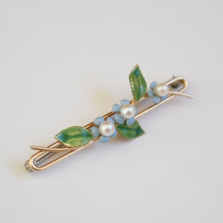 KREMENTZクレメンツ 14KTゴールドフィルド 真珠 Forget me not 勿忘草  ブローチ/ ヴィンテージジュエリー ・アクセサリー