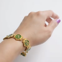 Special price【スペシャルプライス】フランス PARIS スーベニア グリーンエナメル レターブレスレット / ヴィンテージ・アンティークジュエリー
