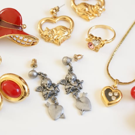 キューピット エンジェル ハート ピアス / ヴィンテージジュエリー・アクセサリー