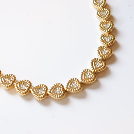 NINA RICCIニナリッチ ハート ラインストーン ネックレス / ヴィンテージ・コスチュームジュエリー
