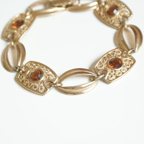 SARAH COVENTRYサラコベントリー   アンバーラインストーン ブレスレット/ ヴィンテージ ・コスチュームジュエリー
