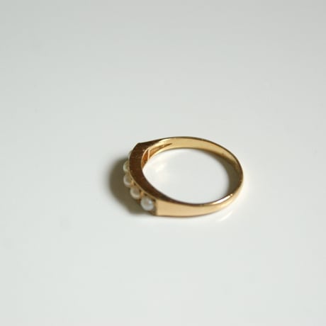 K18YG ５パール真珠 リング指輪 / ヴィンテージジュエリー・アクセサリー