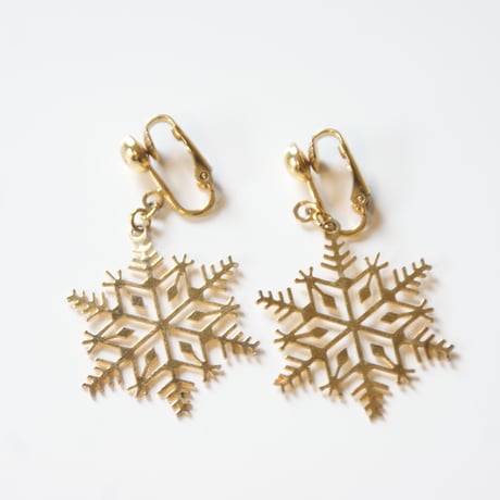 Christmas Special price【スペシャルプライス】AVONエイボン 雪の結晶 ゴールド イヤリング / ヴィンテージアクセサリー