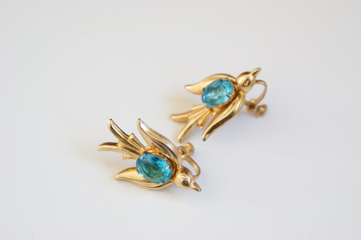 COROコロ 幸せの青い鳥 ブルーバード ツバメ イヤリング