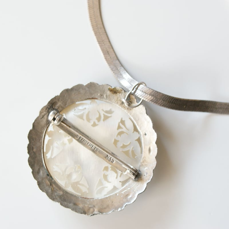 シルバー935 ベツレヘムパール 星 マザーオブパール ブローチ