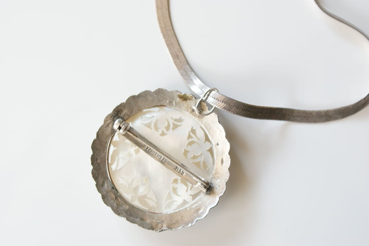 シルバー935 ベツレヘムパール 星 マザーオブパール ブローチ