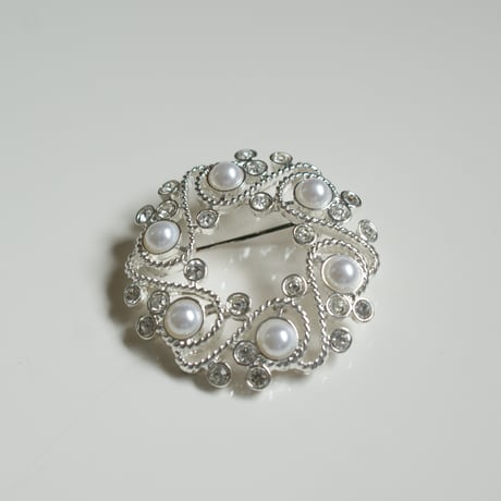 NAPIERネイピア  パール サークル ブローチ  / ヴィンテージジュエリー・アクセサリー