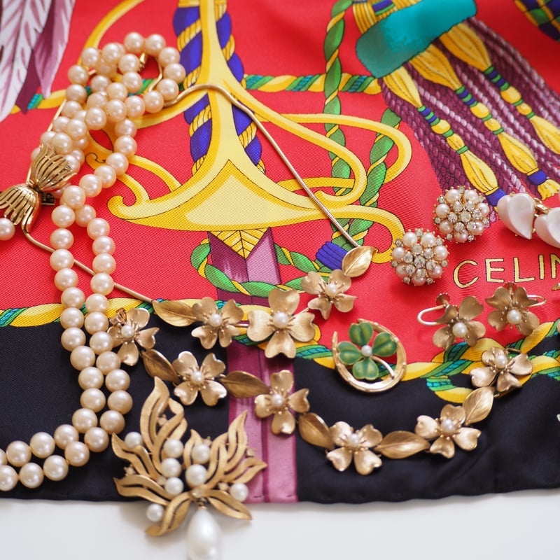 遺品生前整理アクセサリーまとめ売K18パール、本真珠GIVENCHY