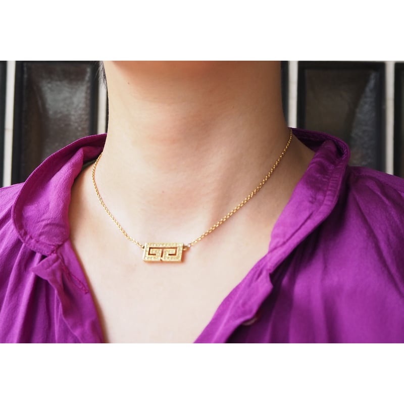 GIVENCHYジバンシィ ロゴラインストーン ネックレス / ヴィンテージ  
