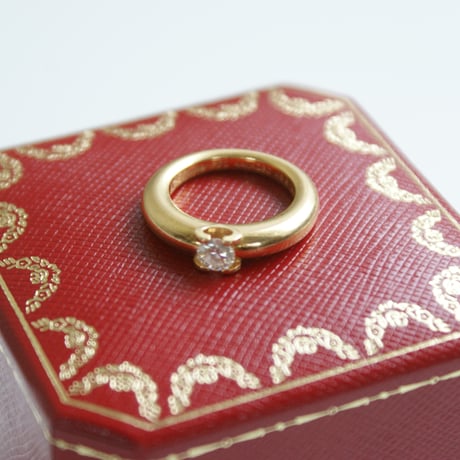 Cartier C ドゥ カルティエ K18YG  ゴールド ダイヤモンド ハート リング指輪 / ヴィンテージジュエリー