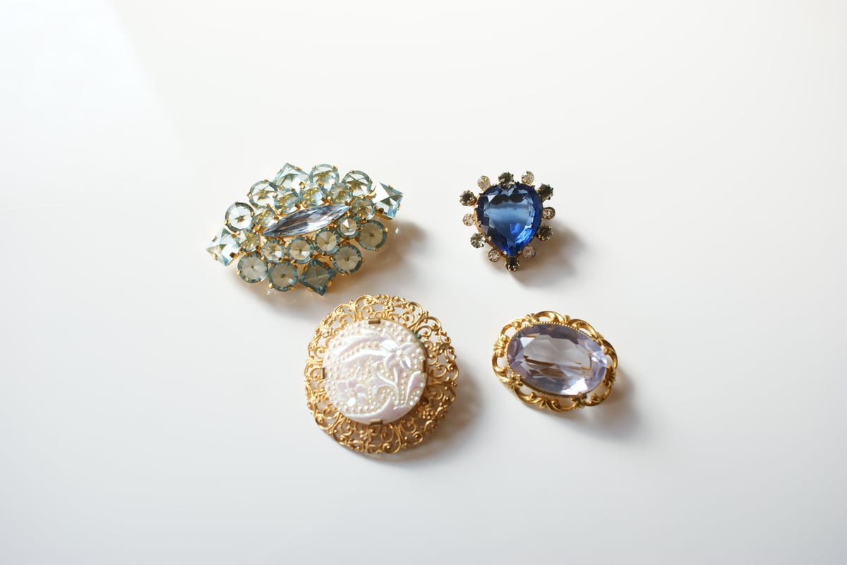 タイタニック サファイアブルー ハート ブローチ / ヴィンテージ