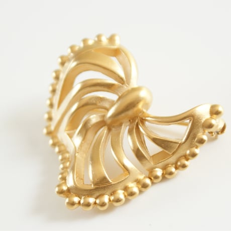 NINA RICCIニナリッチ  ぺルレリボン マットゴールド ブローチ/ ヴィンテージアクセサリー