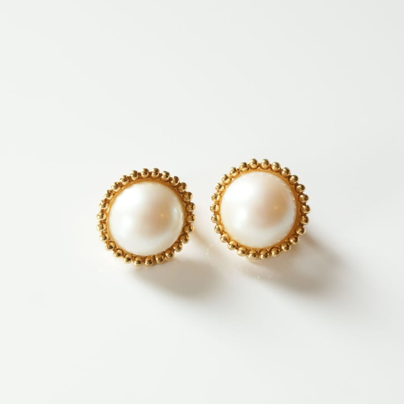MONETモネ シンプル パール イヤリング/ ヴィンテージジュエリー  