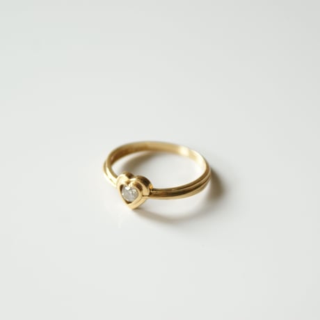 K18YG  ダイヤモンド  ハート リング指輪 / ヴィンテージジュエリー・アクセサリー